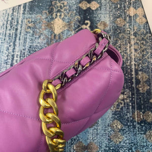 Chanel 19 Maxi Handbag Lambskin Gold AS1162 Purple - Default Title - View 6