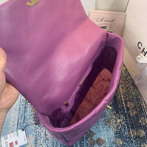 Chanel 19 Maxi Handbag Lambskin Gold AS1162 Purple - Default Title - View 7