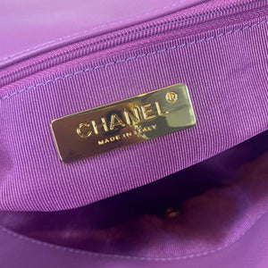 Chanel 19 Maxi Handbag Lambskin Gold AS1162 Purple - Default Title - View 8