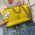 Chanel 19 Maxi Handbag Lambskin Gold AS1162 Yellow - Default Title - View 1