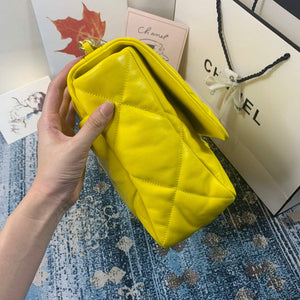Chanel 19 Maxi Handbag Lambskin Gold AS1162 Yellow - Default Title - View 2