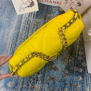 Chanel 19 Maxi Handbag Lambskin Gold AS1162 Yellow - Default Title - View 3
