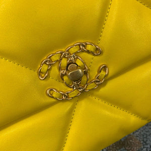 Chanel 19 Maxi Handbag Lambskin Gold AS1162 Yellow - Default Title - View 4