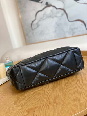 Chanel 19 Shopping Bag Shiny Lambskin AS3660 Gold-Tone  Silver-Tone & Ruthenium-Finish Metal Black - Default Title - View 5