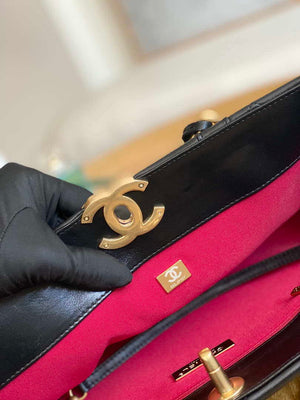 Chanel 19 Shopping Bag Shiny Lambskin AS3660 Gold-Tone  Silver-Tone & Ruthenium-Finish Metal Black - Default Title - View 7