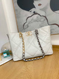 Chanel 19 Shopping Bag Shiny Lambskin AS3660 Gold-Tone  Silver-Tone & Ruthenium-Finish Metal Light Gray