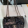 Chanel 2022 CF Flap Rhinestone Limited Edition Bag Sequins Black - Default Title - View 1