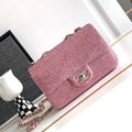 Chanel 20cm Flap Handbag Rhinestones 23S CF Limited Edition Pink - Default Title - View 1