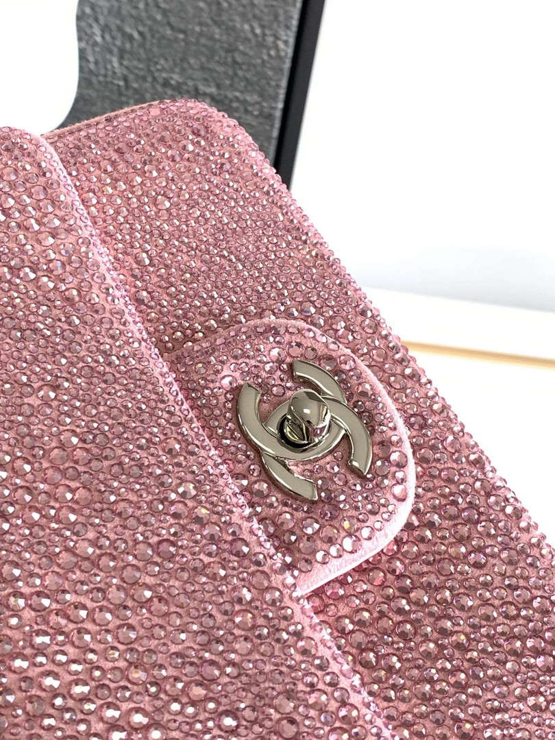 Chanel 20cm Flap Handbag Rhinestones 23S CF Limited Edition Pink - Default Title - View 3