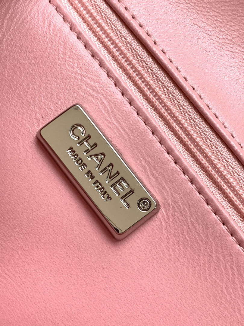 Chanel 20cm Flap Handbag Rhinestones 23S CF Limited Edition Pink