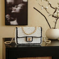 Chanel 20CM Mini Flap Bag 24S White Sequin As6171