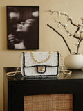 Chanel 20CM Mini Flap Bag 24S White Sequin As6171