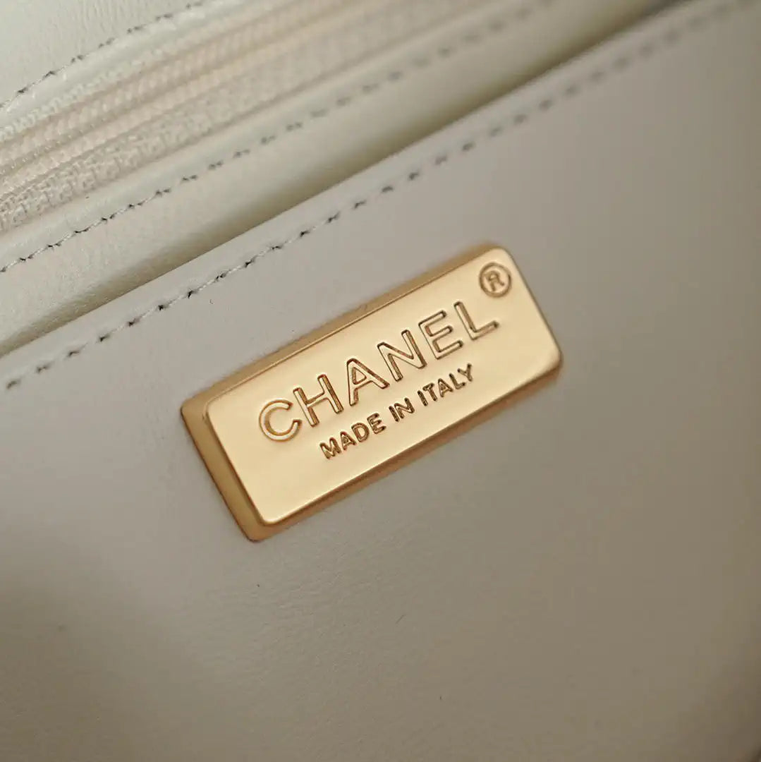 Chanel 20CM Mini Flap Bag 24S White Sequin As6171