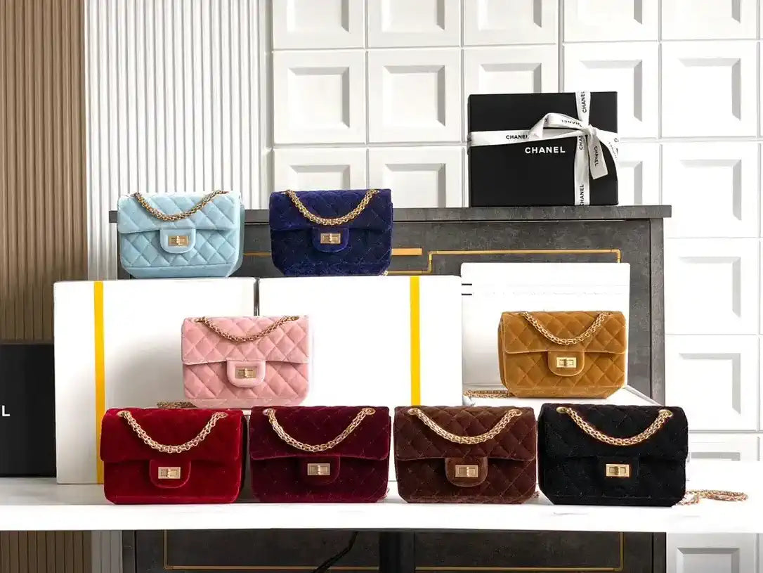 Chanel 20CM Mini Flap Bag 25A Velvet Brown AS1116