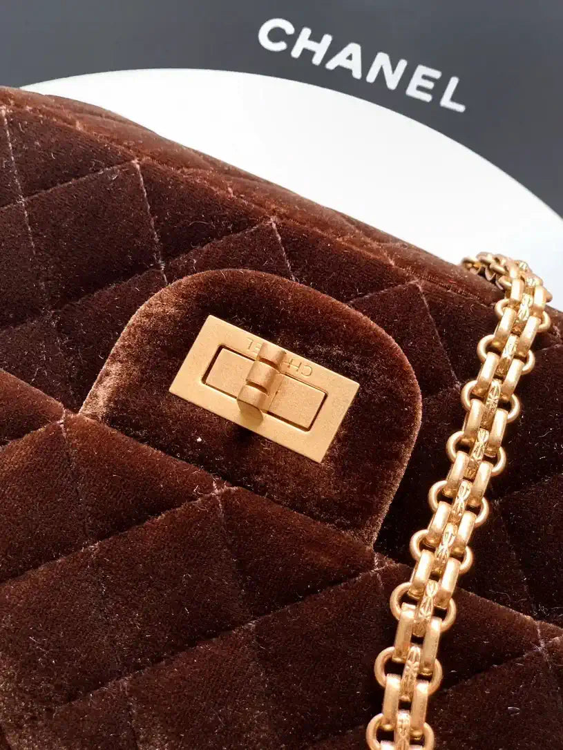 Chanel 20CM Mini Flap Bag 25A Velvet Brown AS1116
