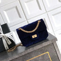 Chanel 20CM Mini Flap Bag 25A Velvet Navy Blue AS1116