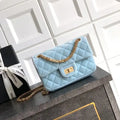 Chanel 20CM Mini Flap Bag 25A Velvet Blue AS1116