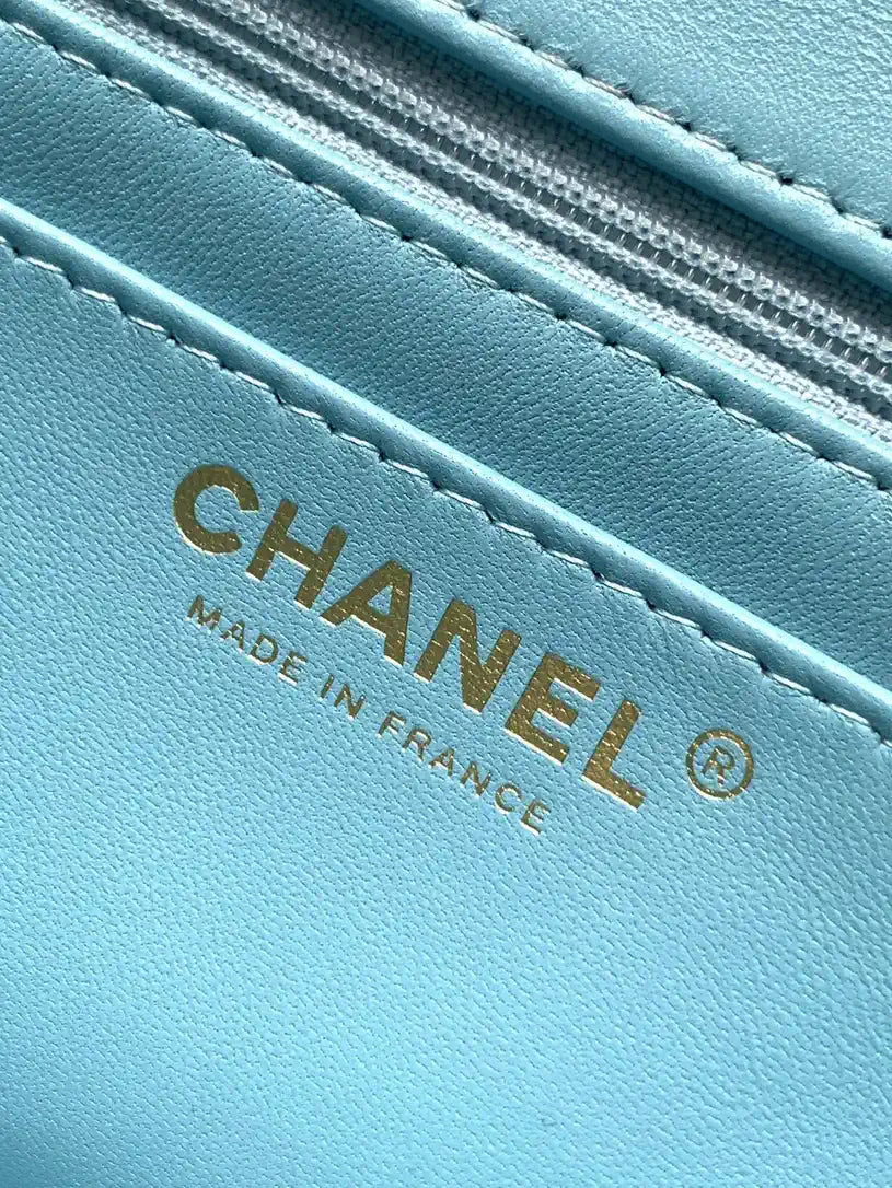Chanel 20CM Mini Flap Bag 25A Velvet Blue AS1116