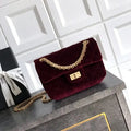 Chanel 20CM Mini Flap Bag 25A Velvet Dark Red AS1116