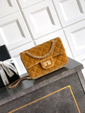 Chanel 20CM Mini Flap Bag 25A Velvet Yellow AS1116