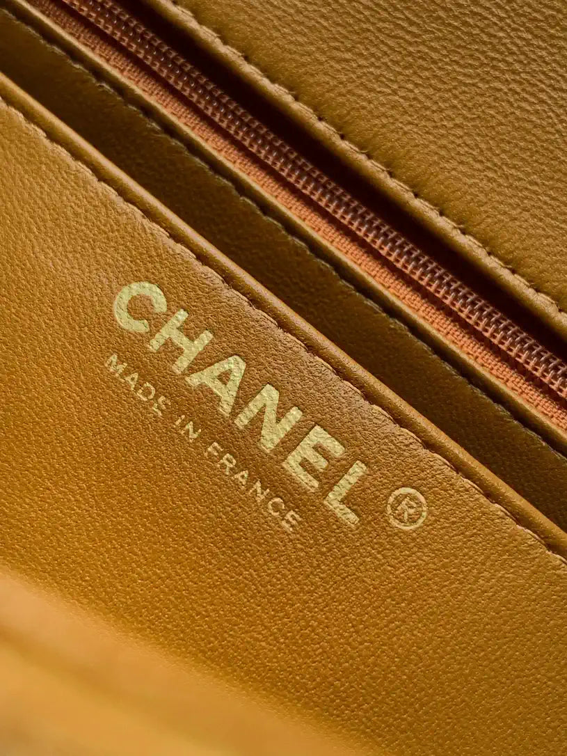 Chanel 20CM Mini Flap Bag 25A Velvet Yellow AS1116