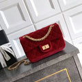 Chanel 20CM Mini Flap Bag 25A Velvet Red AS1116