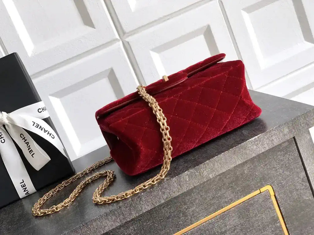 Chanel 20CM Mini Flap Bag 25A Velvet Red AS1116
