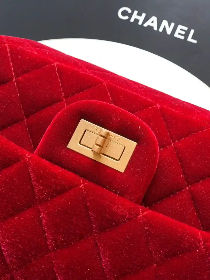 Chanel 20CM Mini Flap Bag 25A Velvet Red AS1116