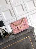 Chanel 20CM Mini Flap Bag 25A Velvet Pink AS1116