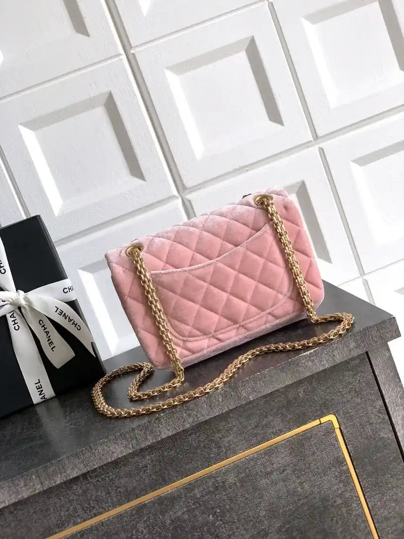 Chanel 20CM Mini Flap Bag 25A Velvet Pink AS1116