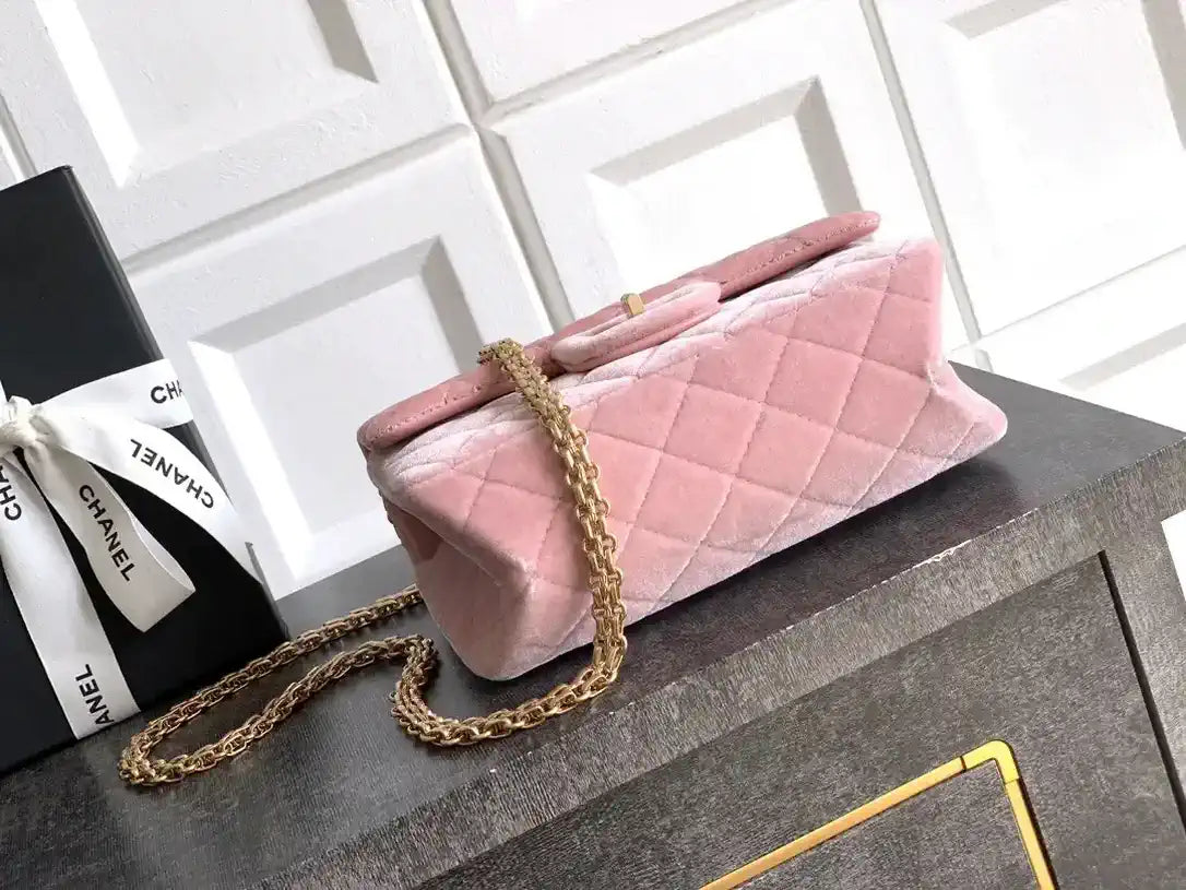 Chanel 20CM Mini Flap Bag 25A Velvet Pink AS1116
