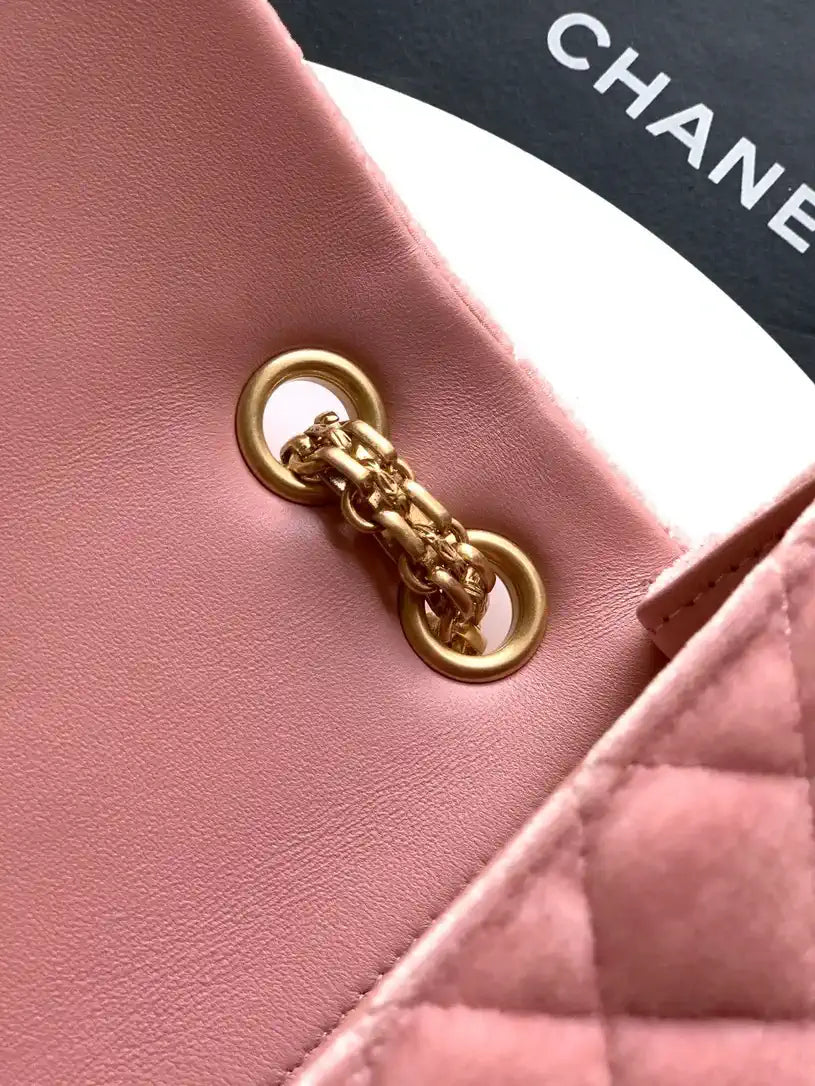 Chanel 20CM Mini Flap Bag 25A Velvet Pink AS1116