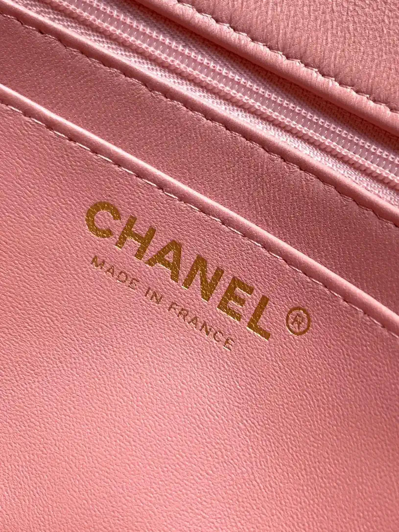 Chanel 20CM Mini Flap Bag 25A Velvet Pink AS1116