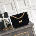 Chanel 20CM Mini Flap Bag 25A Velvet Black AS1116