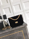 Chanel 20CM Mini Flap Bag 25A Velvet Black AS1116