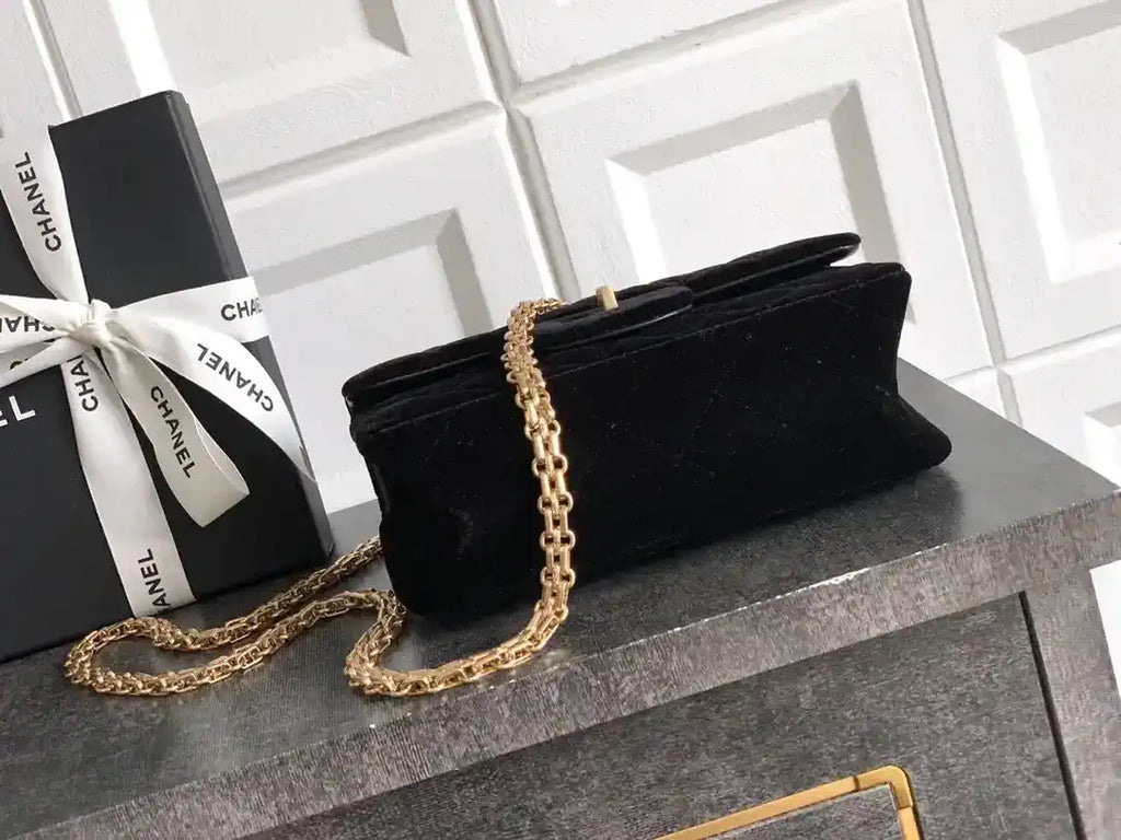 Chanel 20CM Mini Flap Bag 25A Velvet Black AS1116