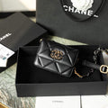 Chanel 21AW Chanel Mini 19 Flap bag Coin Purse With Chain Lambskin Black - Default Title - View 1