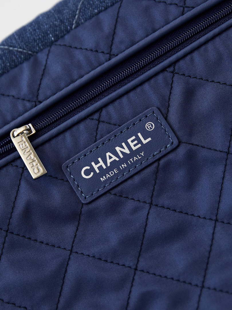Chanel 22 AS3260 Small Handbag 24A Denim embroidered & Silver-Tone Metal - Default Title - View 8