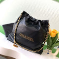 Chanel 22 AS3260 Small Handbag 24K Shiny Calfskin Black - Default Title - View 1
