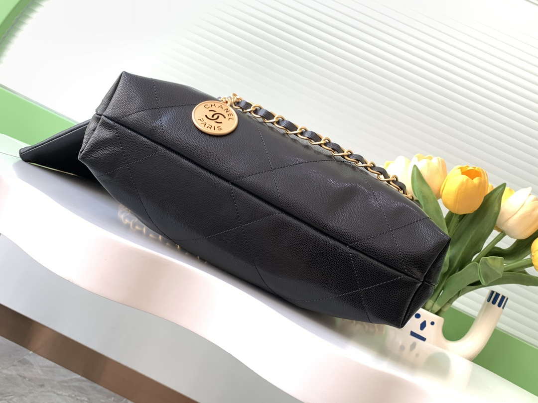Chanel 22 AS3260 Small Handbag 24K Shiny Calfskin Black - Default Title - View 4