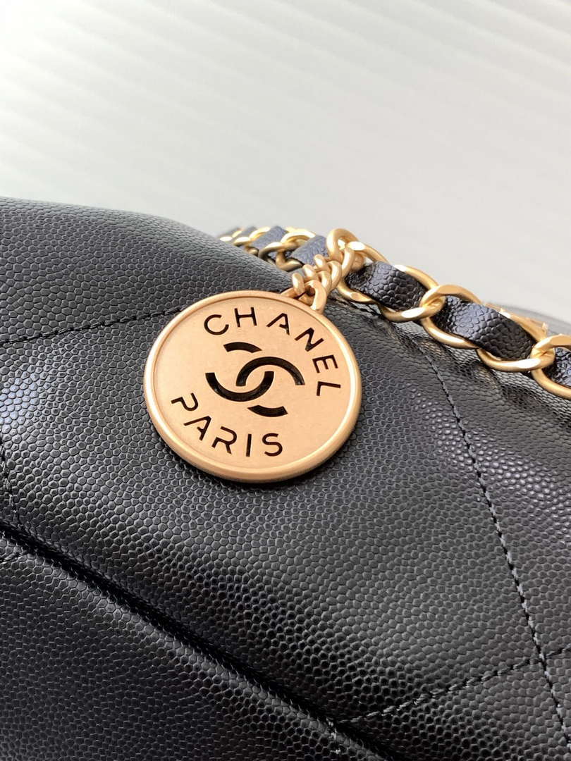 Chanel 22 AS3260 Small Handbag 24K Shiny Calfskin Black - Default Title - View 5