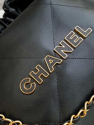 Chanel 22 AS3260 Small Handbag 24K Shiny Calfskin Black - Default Title - View 6