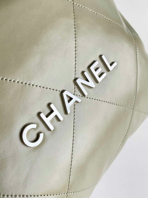 Chanel 22 AS3260 Small Handbag 25C Shiny Calfskin Light Green - Default Title - View 6