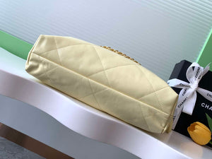 Chanel 22 AS3260 Small Handbag 25C Shiny Calfskin Light Yellow - Default Title - View 4
