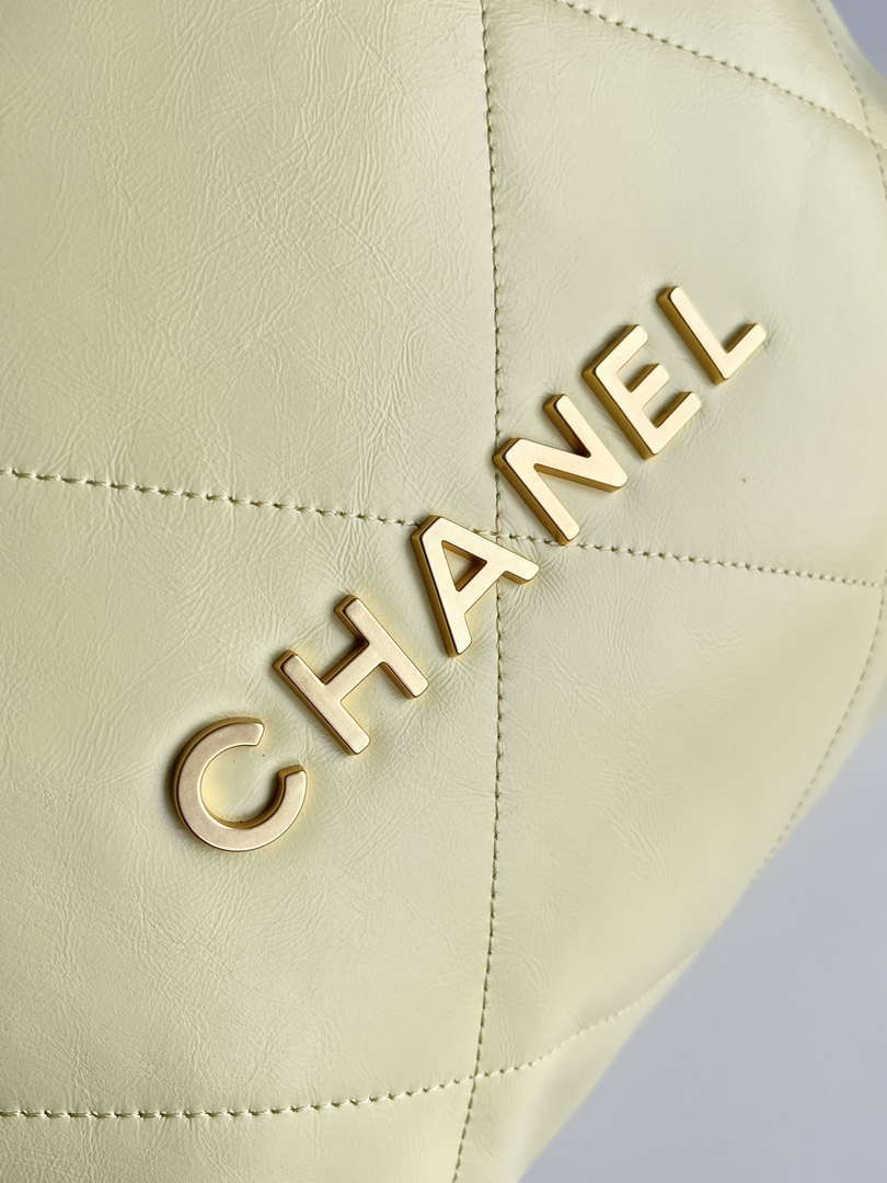 Chanel 22 AS3260 Small Handbag 25C Shiny Calfskin Light Yellow