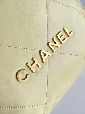 Chanel 22 AS3260 Small Handbag 25C Shiny Calfskin Light Yellow - Default Title - View 6