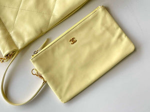 Chanel 22 AS3260 Small Handbag 25C Shiny Calfskin Light Yellow - Default Title - View 7