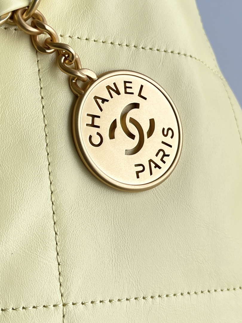 Chanel 22 AS3260 Small Handbag 25C Shiny Calfskin Light Yellow - Default Title - View 8