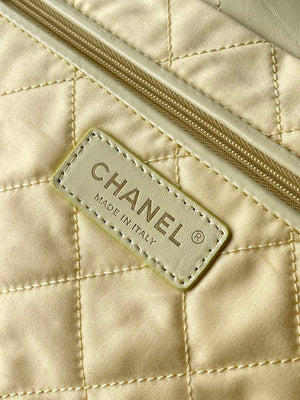Chanel 22 AS3260 Small Handbag 25C Shiny Calfskin Light Yellow - Default Title - View 9