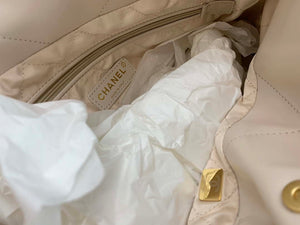 Chanel 22 AS3260 Small Handbag Shiny Calfskin Apricot - Default Title - View 9
